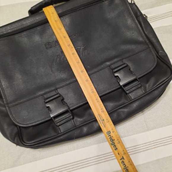 Coca-Cola Little Caesar's Pizza Promotional Leather Laptop Satchell Shoulder Bag - Picture 9 of 9